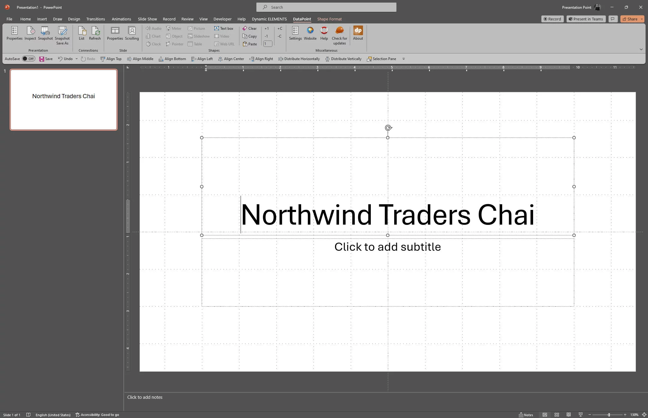 Excel online data from your SharePoint site showing on your slide