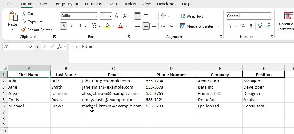 Excel data formatting - rows and columns