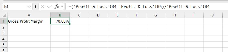 Excel gross profit margin